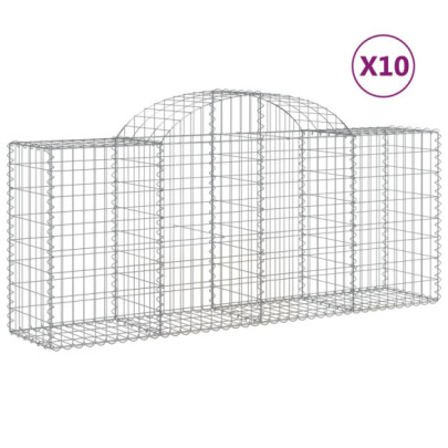 Coșuri Gabion Arcuite 10 buc - Fier Galvanizat | Livrare Gratuită