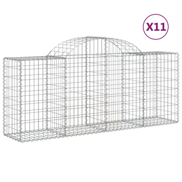 Coșuri Gabion Arcuite 11 buc - Fier Galvanizat | Livrare Gratuită