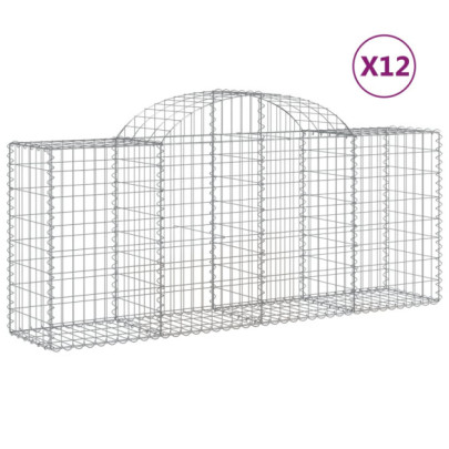 Coșuri Gabion Arcuite Fier Galvanizat - Barieră Decorativă
