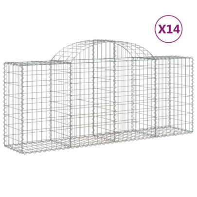 Coșuri Gabion Arcuite 14 buc - Fier Galvanizat | Livrare Gratuită