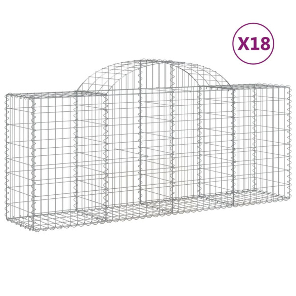 Coșuri Gabion Arcuite 18 buc - Fier Galvanizat | Livrare Gratuită