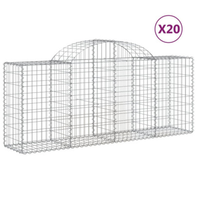 Coșuri Gabion Arcuite 20 buc - Fier Galvanizat | Livrare Gratuită