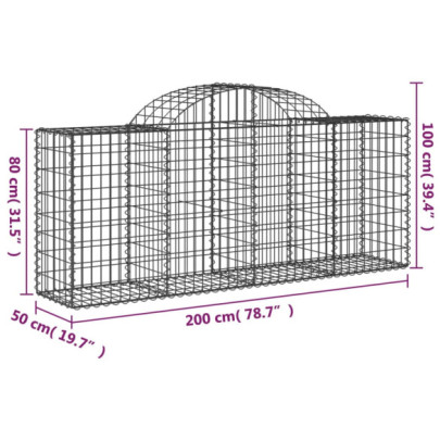 Coșuri Gabion Arcuite 20 buc - Fier Galvanizat | Livrare Gratuită
