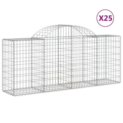Coșuri Gabion Arcuite 25 buc - Fier Galvanizat | Livrare Gratuită