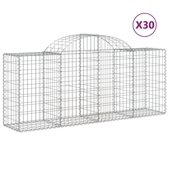Coșuri Gabion Arcuite 30 buc - Fier Galvanizat | Livrare Gratuită