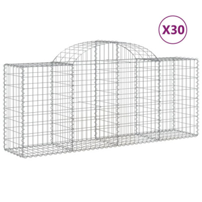 Coșuri Gabion Arcuite 30 buc - Fier Galvanizat | Livrare Gratuită