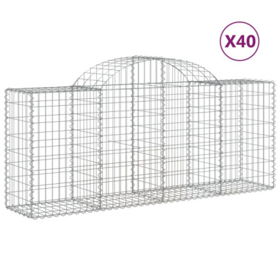 Coșuri Gabion Arcuite 40 buc - Fier Galvanizat | Livrare Gratuită