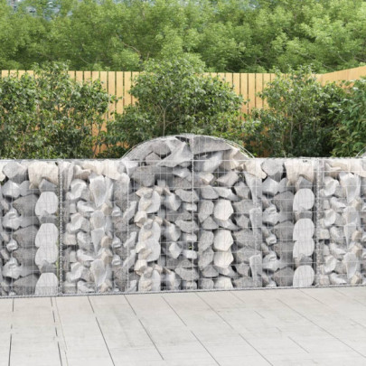 Coșuri Gabion Arcuite 14 buc - Barieră Decorativă Grădină