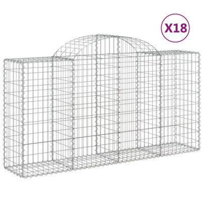 Coșuri Gabion Arcuite 18 buc - Fier Galvanizat | Livrare Gratuită